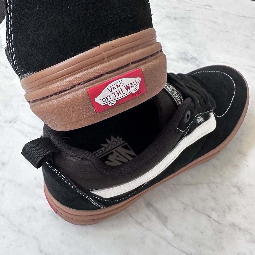 Vans Kyle Walker Pro Black Gum Men's 8.5 Suede Shoes Sneakers White Side Stipes - Picture 13 of 13
